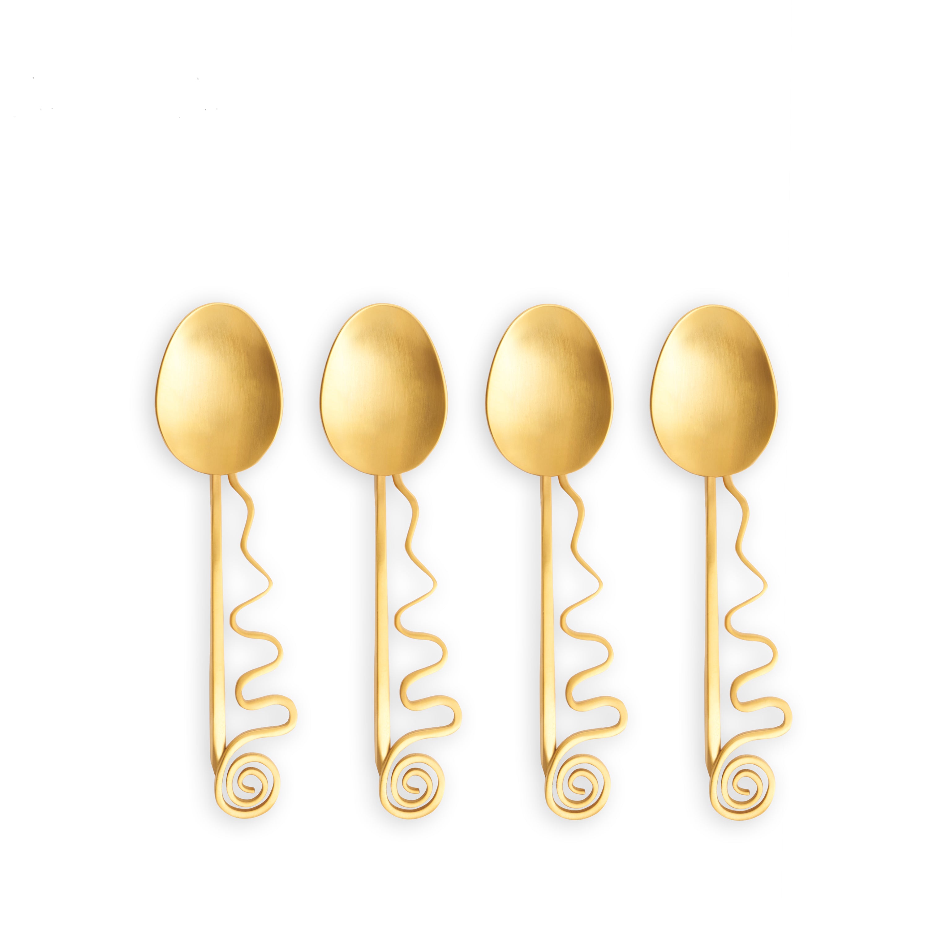 Premium Stainless Steel Spiral Cocktail Spoons Set of 4 - Bar Mixing Tools for Mojito, Martini & Iced Coffee - Perfect for Home Bars, Parties & Professional Bartenders