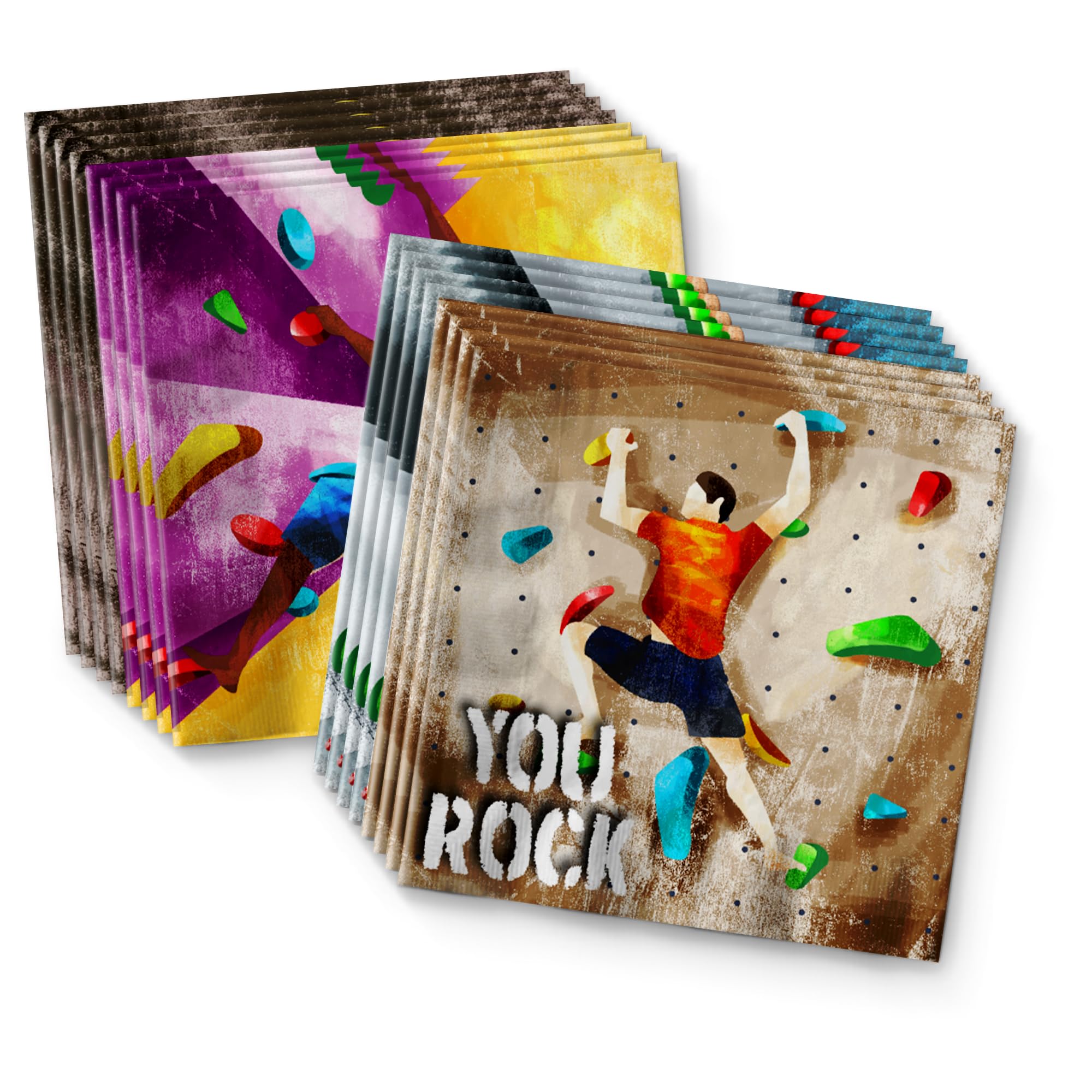 Rock Climbing Themed Party Supplies Set - 16-Piece Tableware Kit with Plates, Napkins & Cups for Adventure Birthday Decorations | Perfect for Kids' Climbing-Themed Parties & Outdoor Celebrations