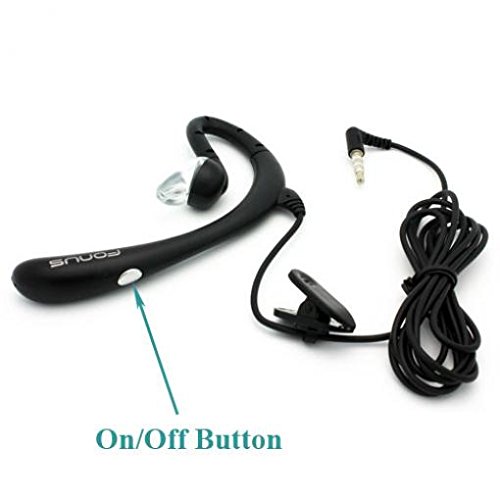 Wired Mono Headset with Microphone - 3.5mm Single Earbud Over-The-Ear Headphone for GreatCall Jitterbug Flip - Hands-Free Calling for Seniors & Home Office Use