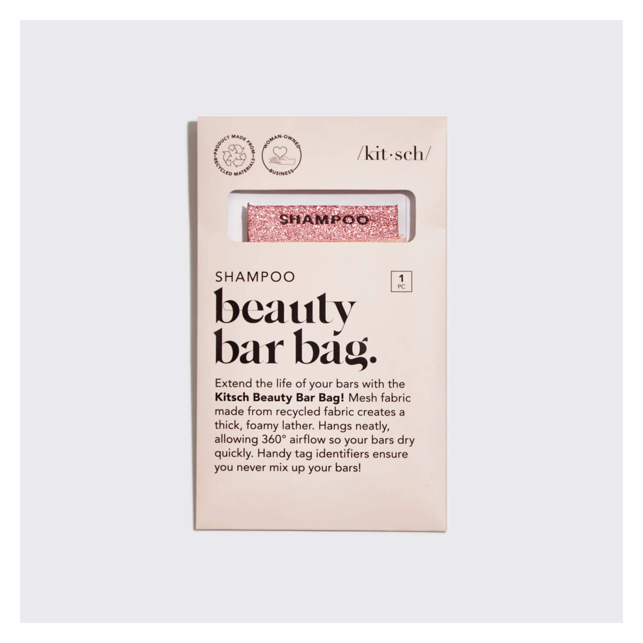 Natural Shampoo Beauty Bar with Travel Bag - Sulfate-Free Hair Cleansing Soap for All Hair Types, Perfect for Travel & Camping