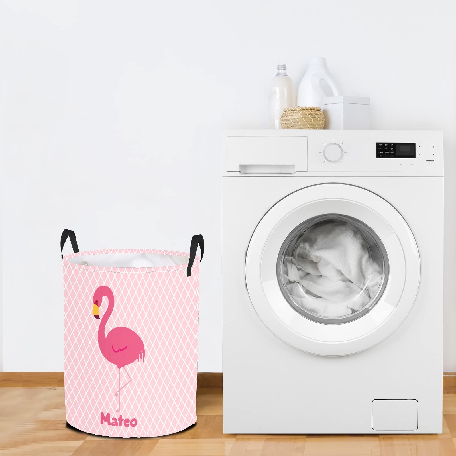 Flamingo Laundry Basket - Collapsible Hamper for Kids Room & Nursery Decor