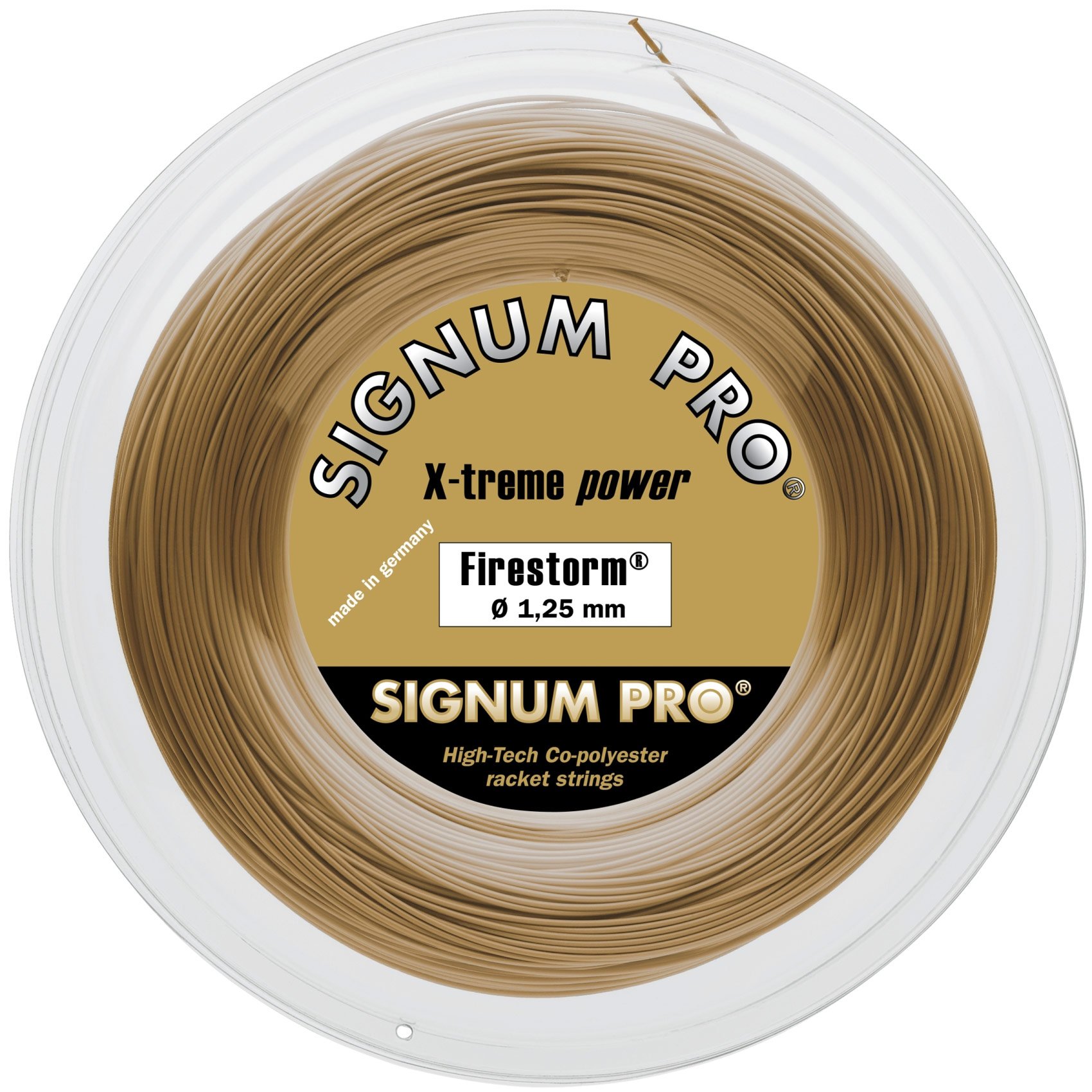 Signum Pro Firestorm Tennis String Reel - High-Performance Polyester String for Power & Control - Perfect for Competitive Players & Tournaments