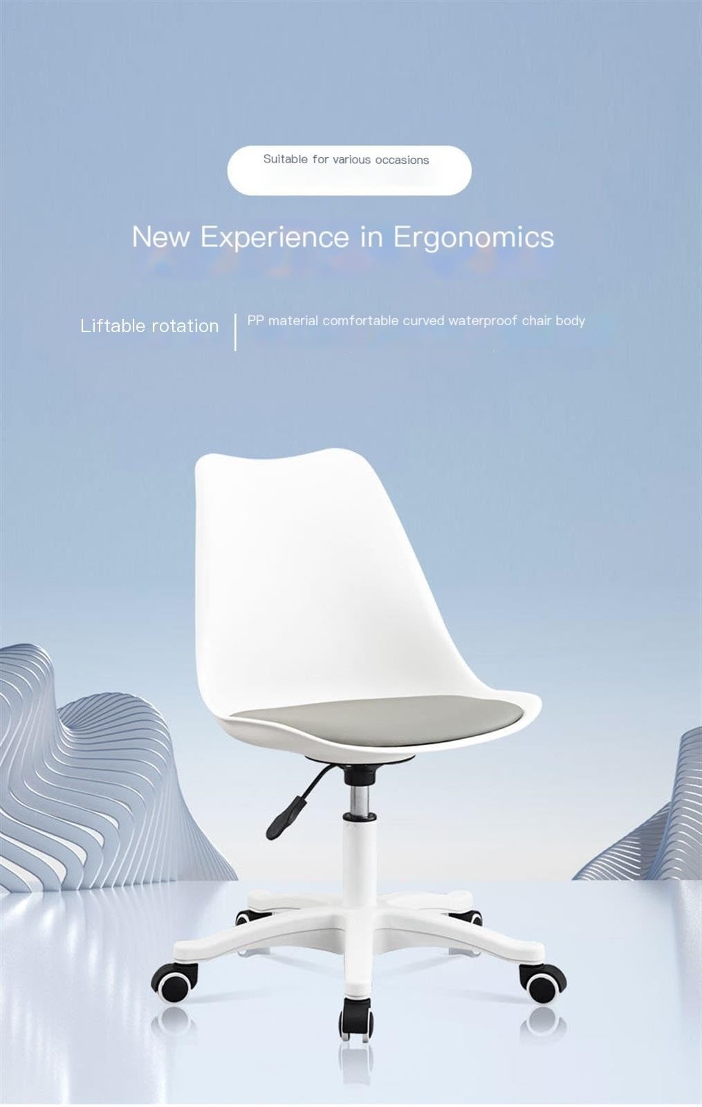 Ergonomic Home Office Desk Chair - Adjustable Swivel Computer Chair with Lumbar Support for Comfortable Work & Study - Perfect for Remote Work, Gaming & Small Spaces