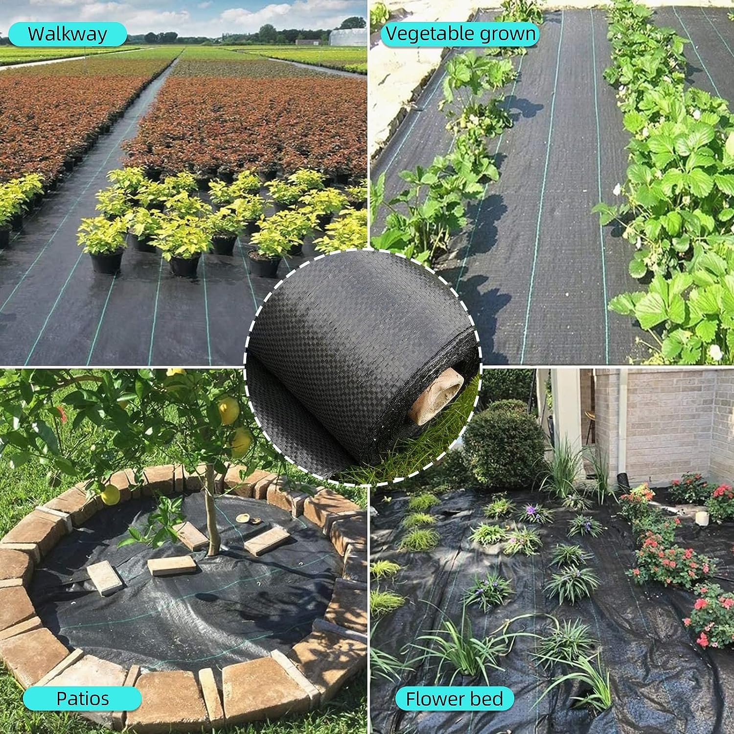 PioneerWorks 6.5ft x 330ft Heavy Duty Weed Barrier Landscape Fabric - Premium 3.2oz Ground Cover Weed Block Gardening Mat for Superior Weed Control | Easy Setup for Gardens, Lawns & Landscaping Projects