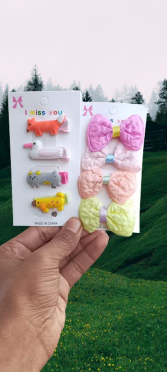 **SIA VENDORS Hair Clips for Girls & Women - Unisex Alligator Clips with Unicorn & Grosgrain Ribbon - Luxury Satin Scrunchies & Barrettes (Pack of 2, Polka Dot) - Perfect for School, Parties & Everyday Styling**