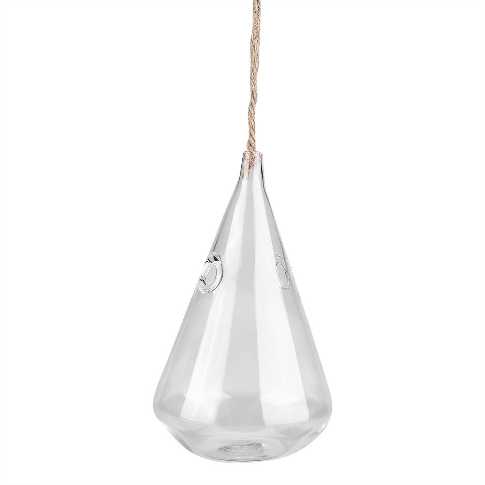 Yosooo Clear Glass Hanging Terrarium Vase - Air Plant Holder with Hook for Home & Office Decor - Perfect for Succulents, Flowers, and Indoor Plants