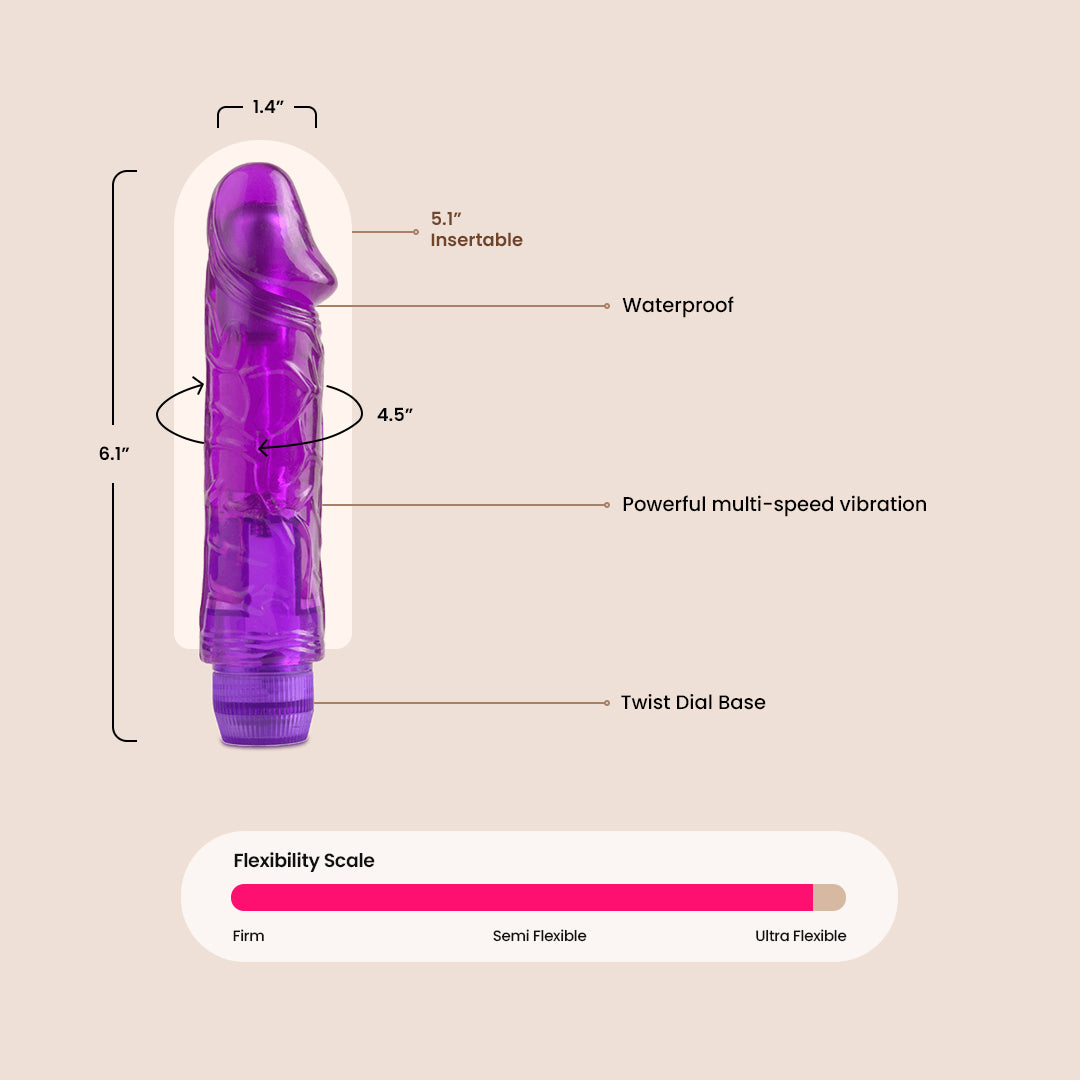 Juicy Jewels Plum Pleaser Vibe - Waterproof Powerful Rechargeable Vibrator for Women | G-Spot & Clitoral Stimulation | Perfect for Solo Play & Couples Use