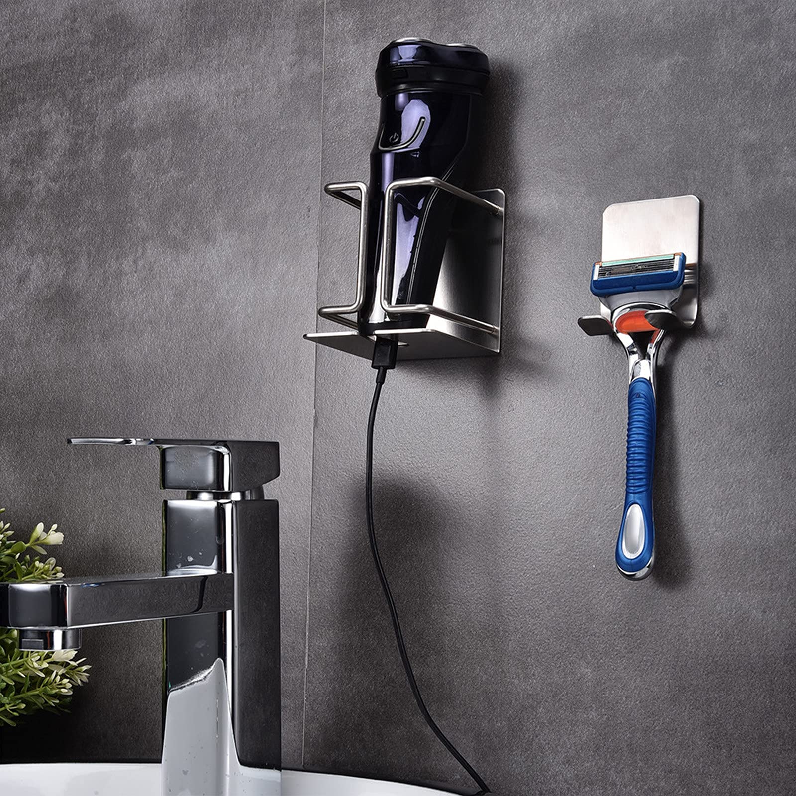 Stainless Steel Toothbrush Holder - Rustproof Bathroom Organizer for Electric Toothbrushes & Toothpaste Storage - Multi-Function Vanity Countertop Stand (Silver) | Perfect for Modern Bathrooms, Kitchens & Travel Use