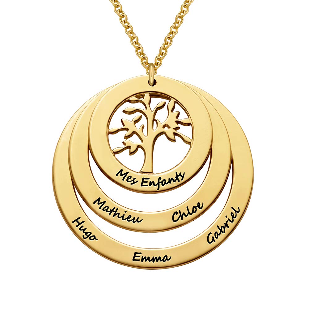 Personalized Family Tree Necklace for Women - Custom Engraved Name Jewelry with 3 Hanging Discs - Unique Gift for Mom, Mother's Day, Anniversary & Special Occasions - Perfect for Family Reunions, Weddings & Keepsake Memories