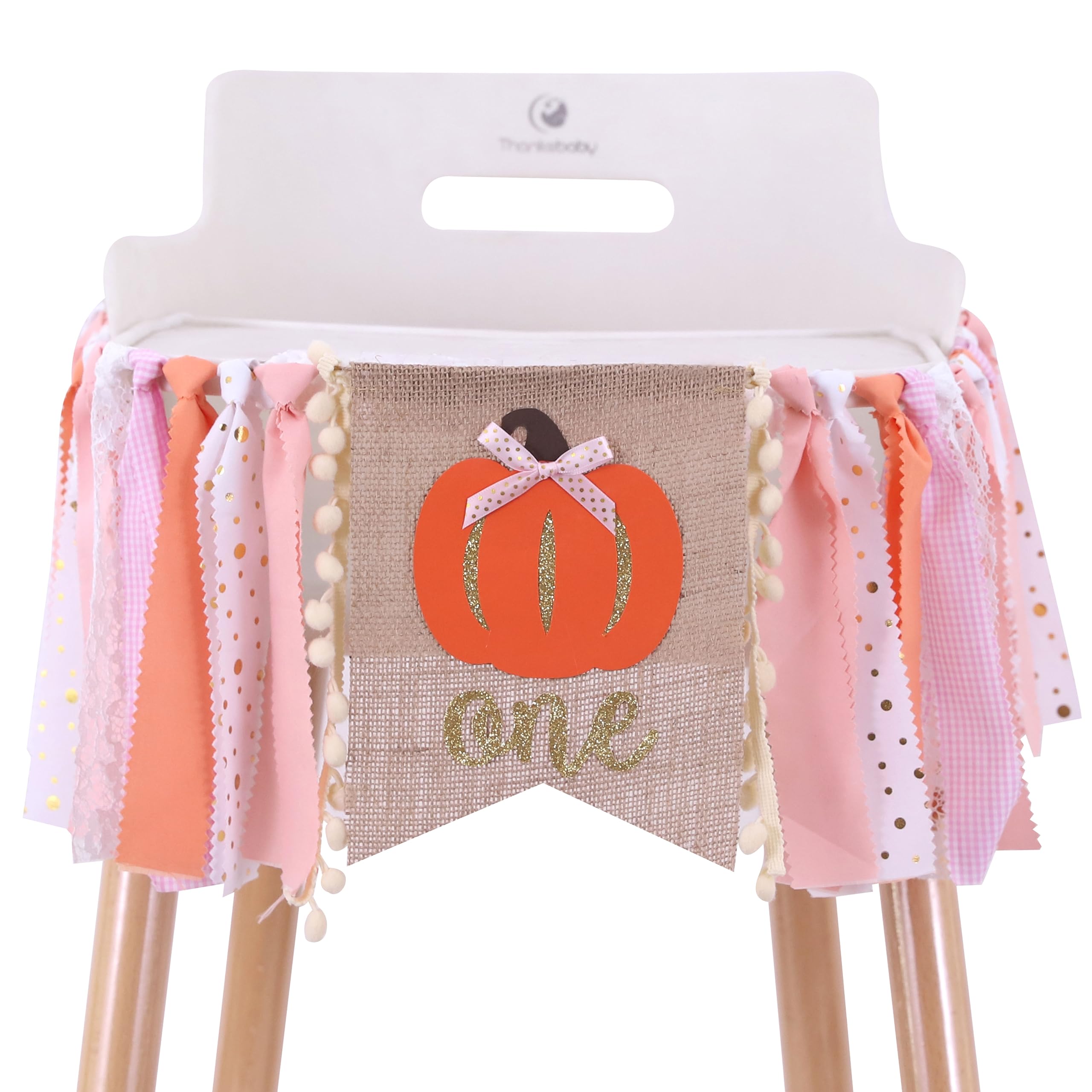 Little Pumpkin Highchair Banner for 1st Birthday - Pink & Orange First Birthday Party Decor, Baby Shower Banner for Girls | Perfect for Pumpkin-Themed Birthday Parties, Baby Showers & Nursery Decorations