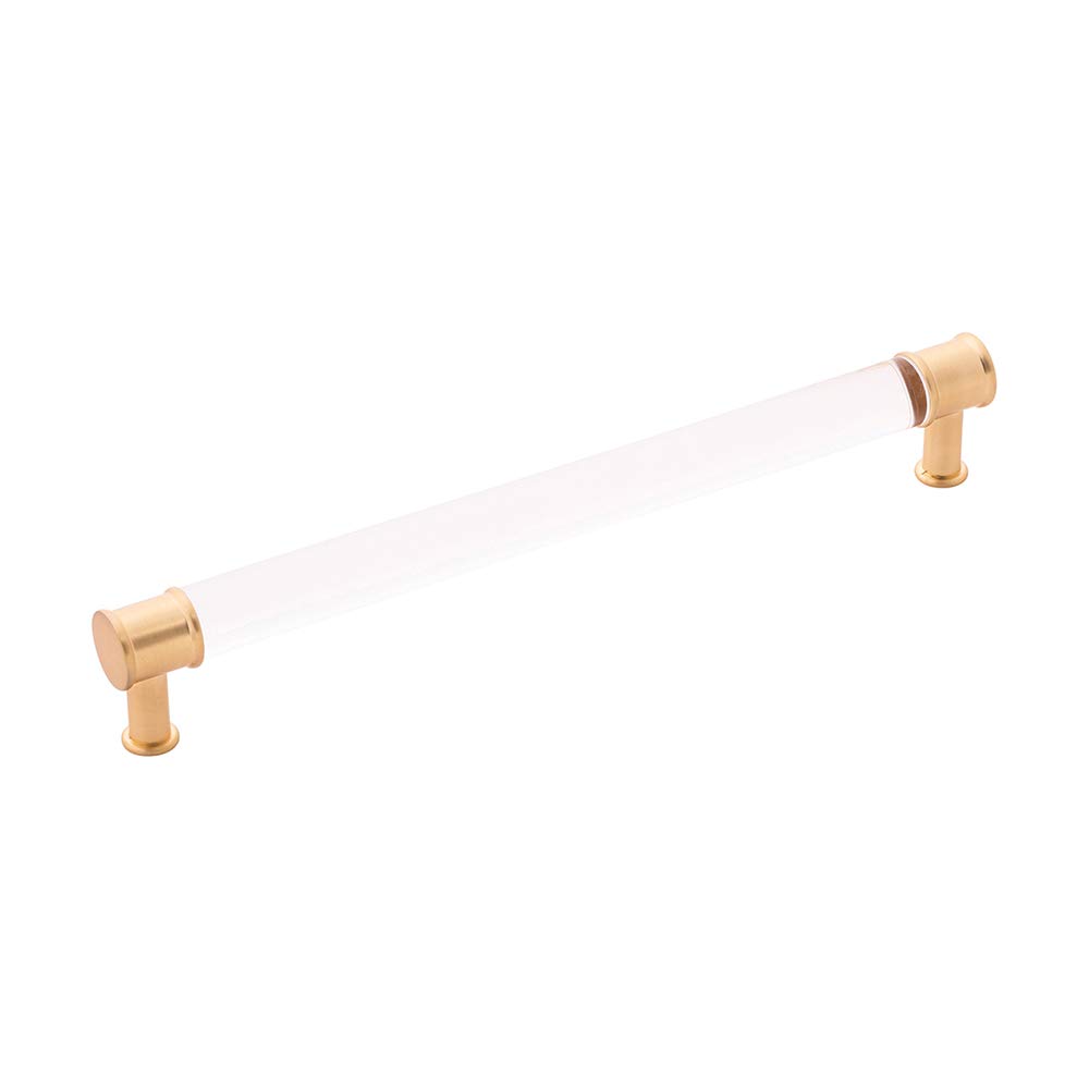 224mm CR Cabinet & Drawers Pull - Brushed Gold Brass Handle for Kitchen, Bathroom & Furniture (Set of 10) - Durable & Stylish Hardware for Drawers, Cabinets & Closets