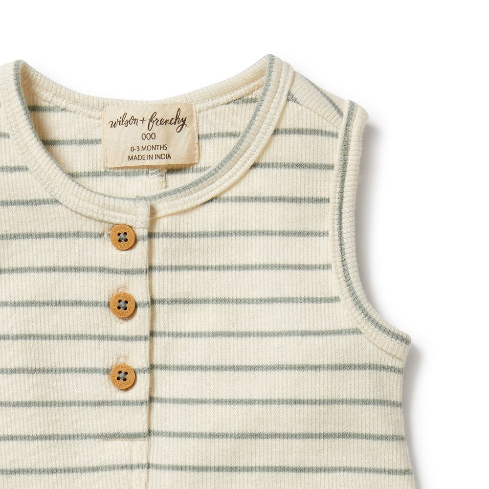Organic Cotton Henley Growsuit for Babies | Soft & Breathable Infant Romper | Perfect for Playtime, Naptime & Everyday Wear