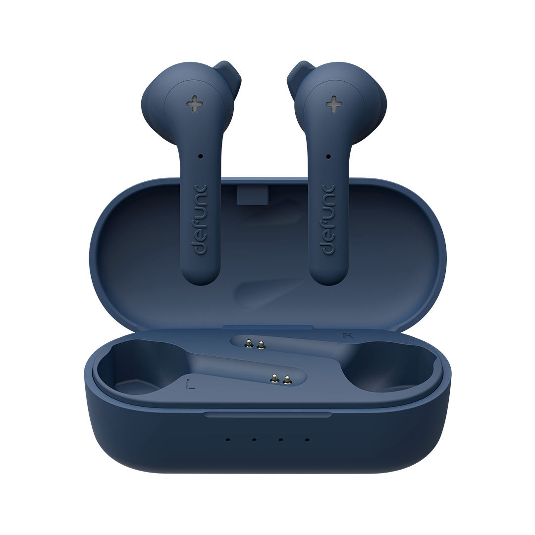 Defunc True Basic True Wireless Earbuds Bluetooth Headphones with Mic - Blue | for Gym, Running, Workouts & Travel