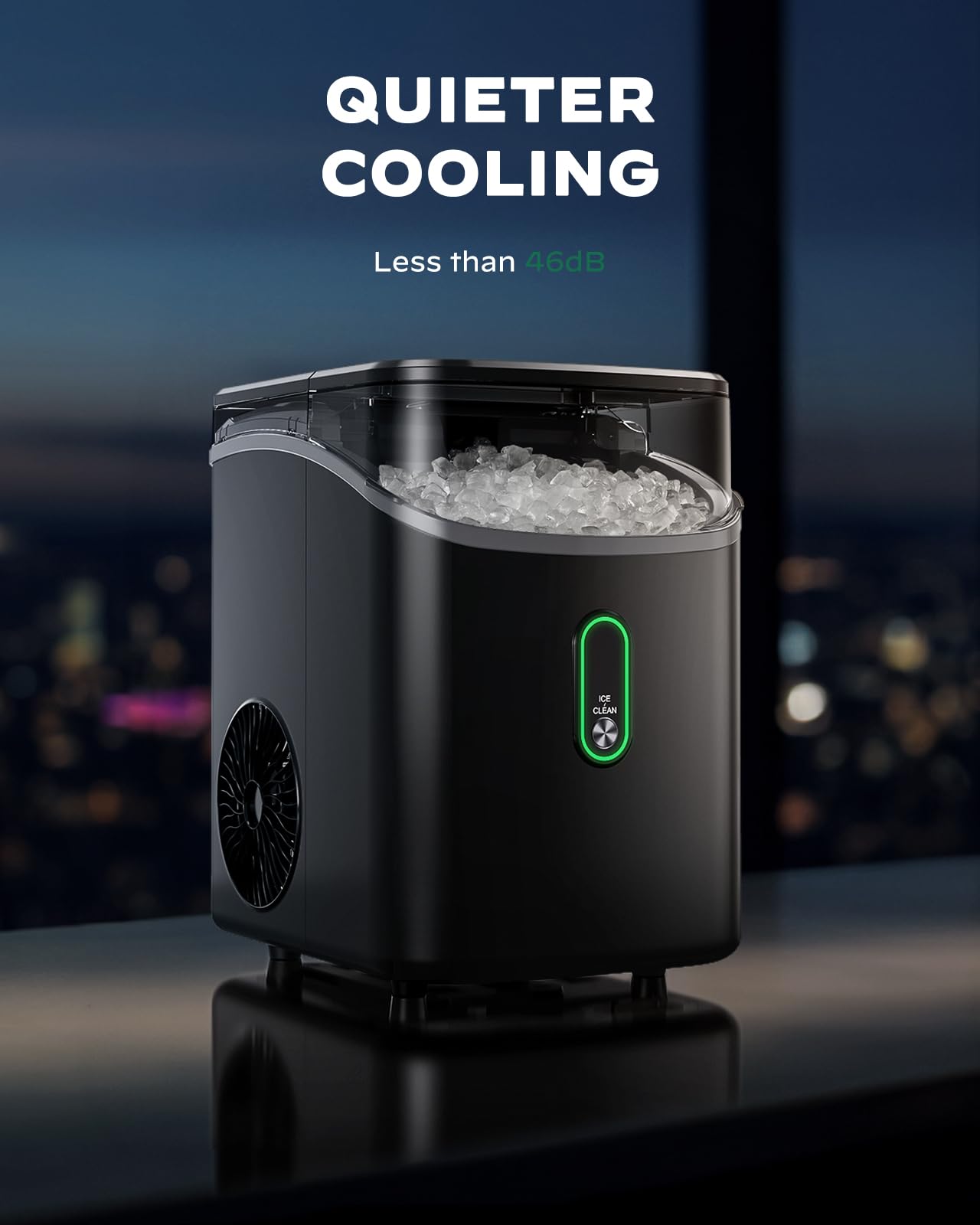 Silonn Countertop Nugget Ice Maker - 34lbs/Day, 6-Minute Fast Ice Production, Self-Cleaning Pebble Ice Machine with One-Touch Operation | Perfect for Home Kitchen, Office, Parties & Outdoor Gatherings | Makes Soft Chewable Ice for Drinks, Cocktails & Smoothies