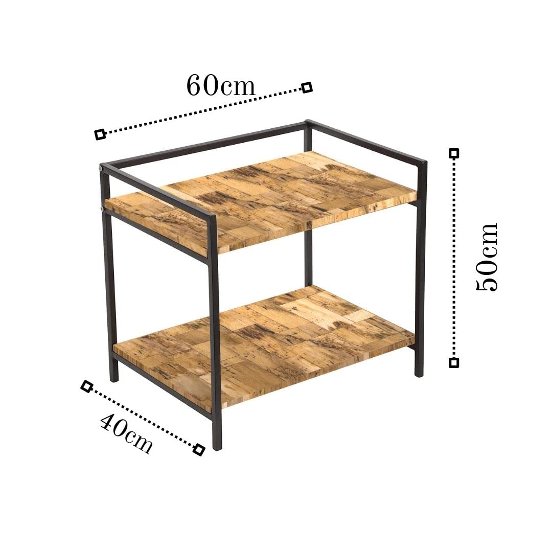 Ventuos 2-Tier Metal Microwave Oven Stand - Sturdy Kitchen Countertop Organizer, Space-Saving Oven Rack & Home Office Printer Stand (Black) - Perfect for Small Kitchens, Dorm Rooms & Workspaces