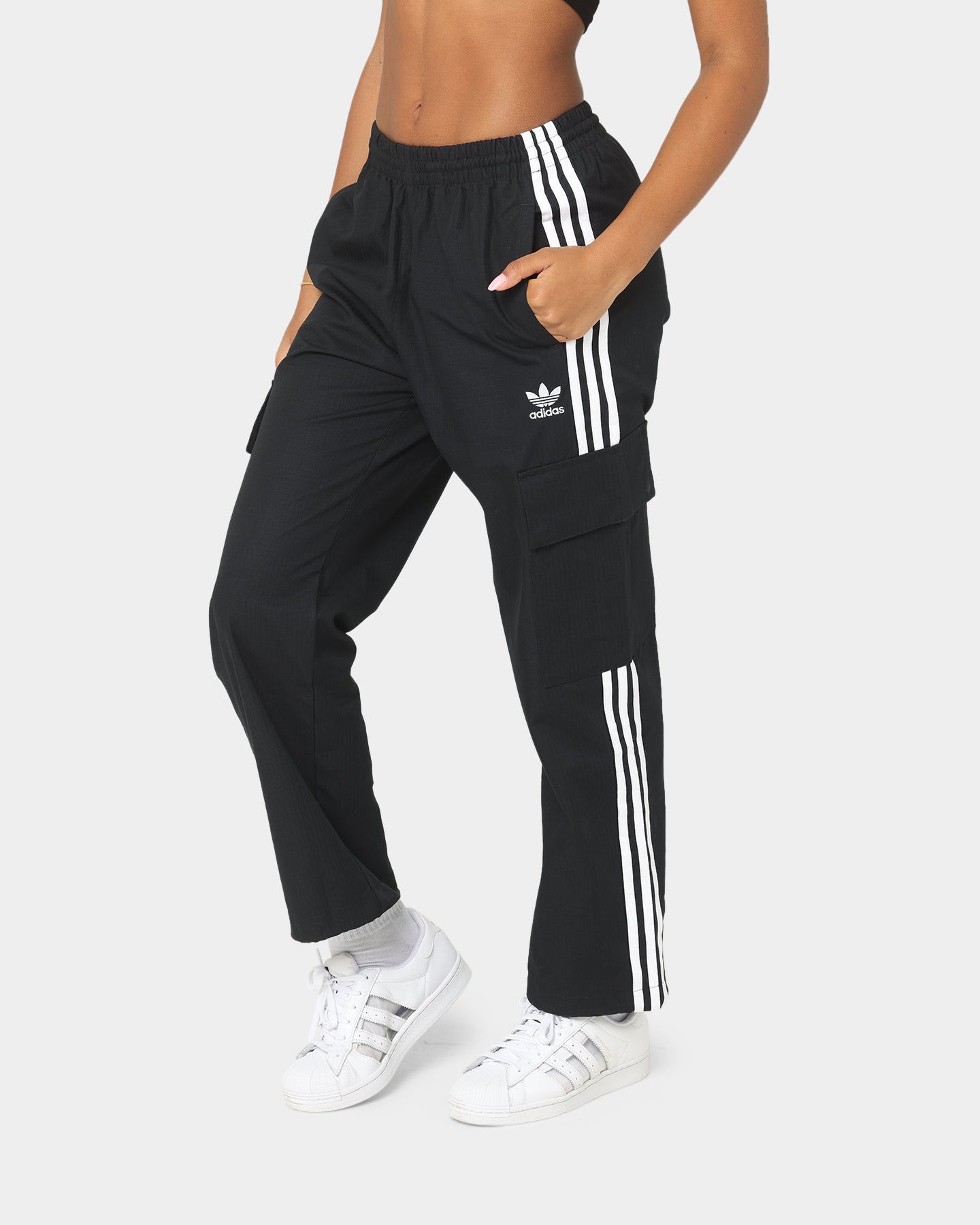 Adidas 3 Stripes Cargo Pants for Men - Black Military Style Joggers with Multiple Pockets | Perfect for Streetwear, Workout & Outdoor Activities