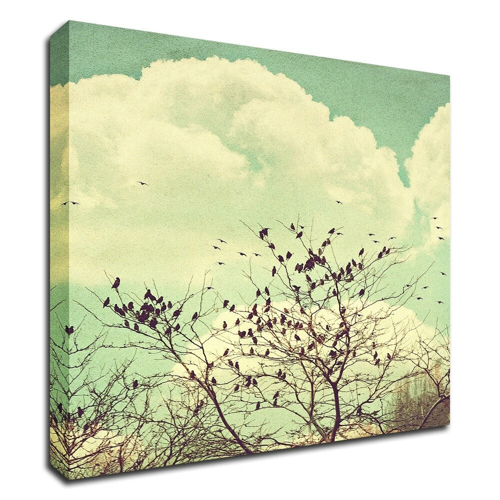 Birds of a Feather by Sylvia Coomes - Premium Canvas Wall Art Print - Ready to Hang - Perfect for Living Room, Bedroom & Office Decor