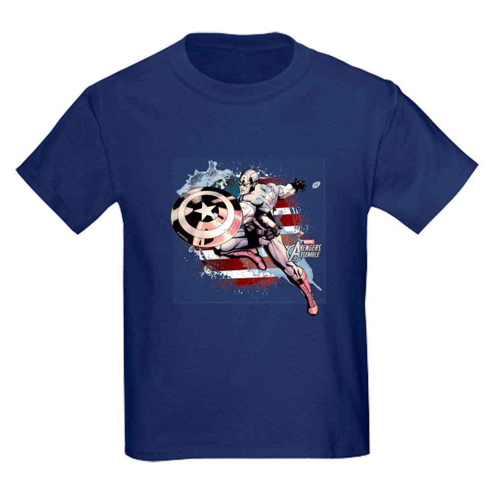 Grunge Captain America Kids Dark T-Shirt - Youth Graphic Tee for Boys & Girls | Perfect for Casual Wear, School, and Superhero Costumes