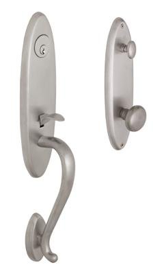 Rockwell Security Premium 200 Series Single Cylinder Handleset - Brushed Nickel Finish Door Handle for Home & Office Security - Perfect for Front Doors, Back Doors, and Interior Rooms