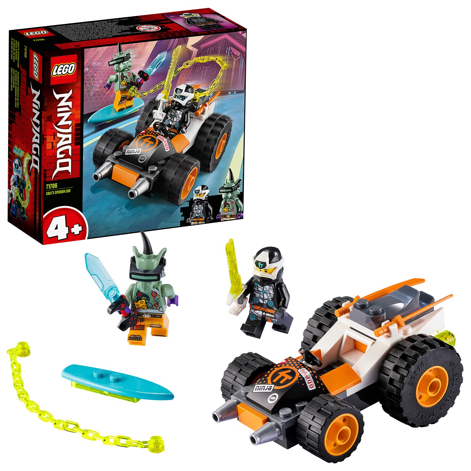 LEGO 71706 NINJAGO Cole's Earth Dragon EVO Building Set – Ninja Toy for Kids, Action-Packed Playset with Minifigures – Perfect for Creative Play & Collectors