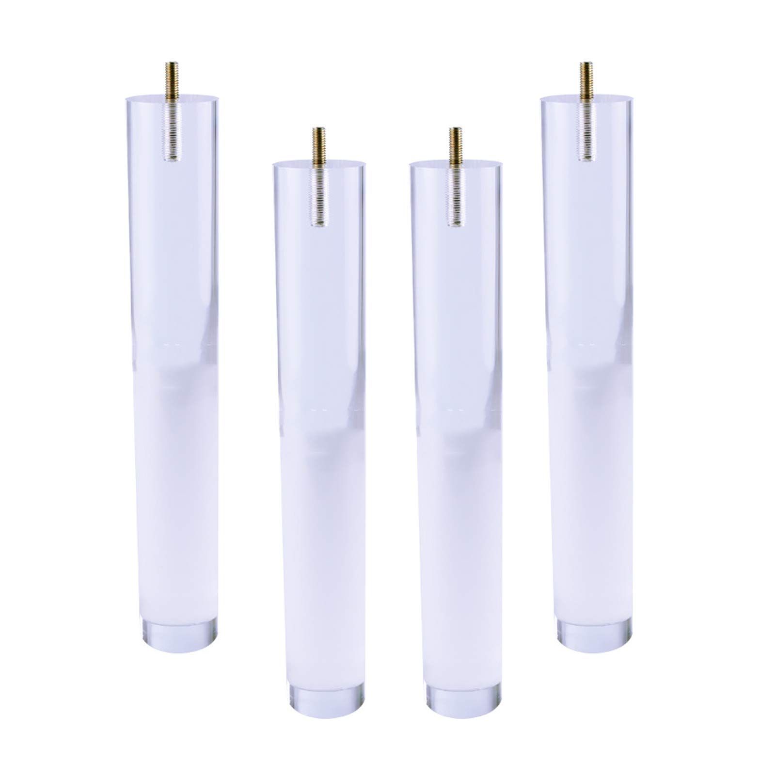 4 Pcs Clear Acrylic Furniture Legs - 40x100mm DIY Replacement Feet for Sofa, Cupboard, Bookcase, Cabinet & Table - Modern Glass-Look Coffee Table Legs for Home & Office Decor