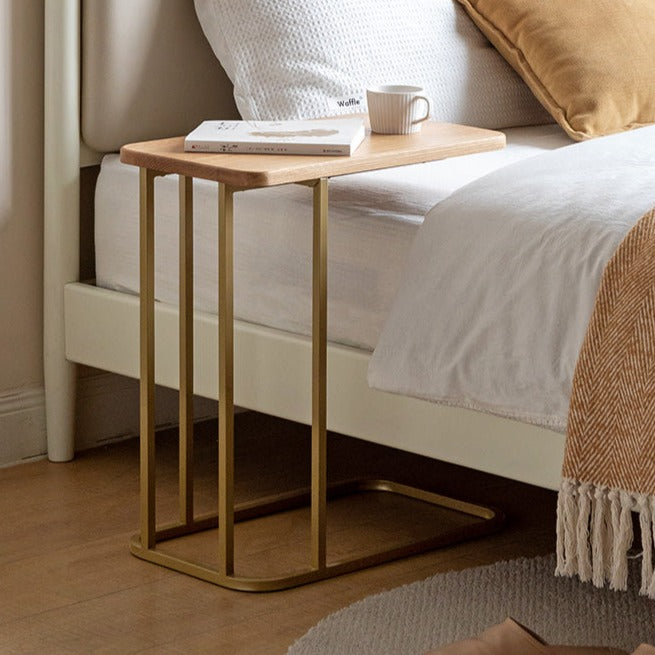 Solid Oak Wood Side Table - Rustic End Table for Living Room, Bedroom, or Patio - Handcrafted Wooden Nightstand with Sturdy Construction