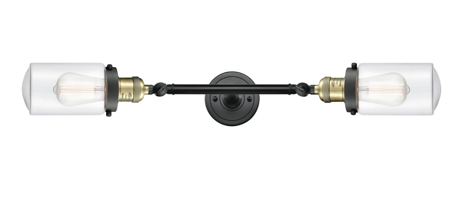 Franklin Restoration Collection 208L-BAB-G312-LED Dover 2 Light Bathroom Vanity Fixture in Black Antique Brass - Perfect for Vintage Style Bathroom Lighting and Home Renovation Projects