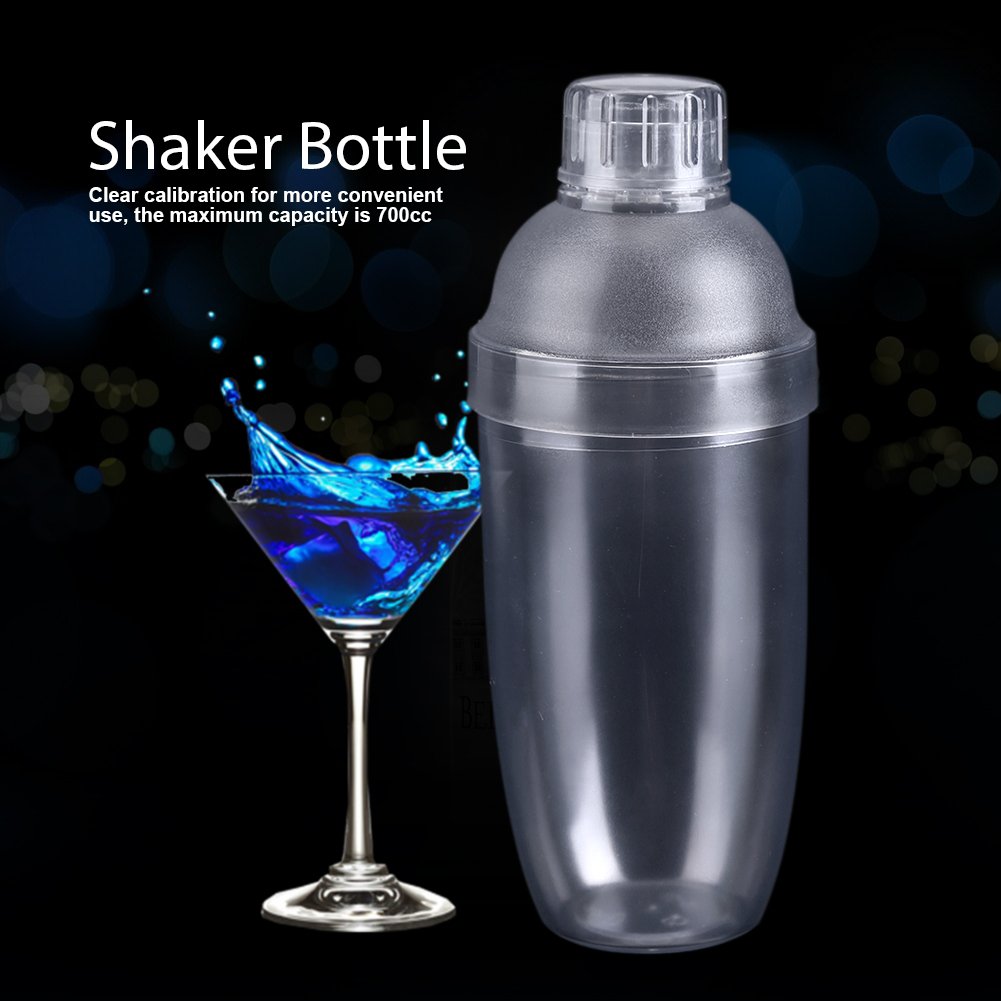 Premium 700cc Transparent PC Cocktail Shaker - Leak-Proof Wine & Milk Tea Mixing Cup - Perfect for Bartenders, Home Bars & Bubble Tea Shops - Ideal for Cocktails, Protein Shakes & Iced Coffee