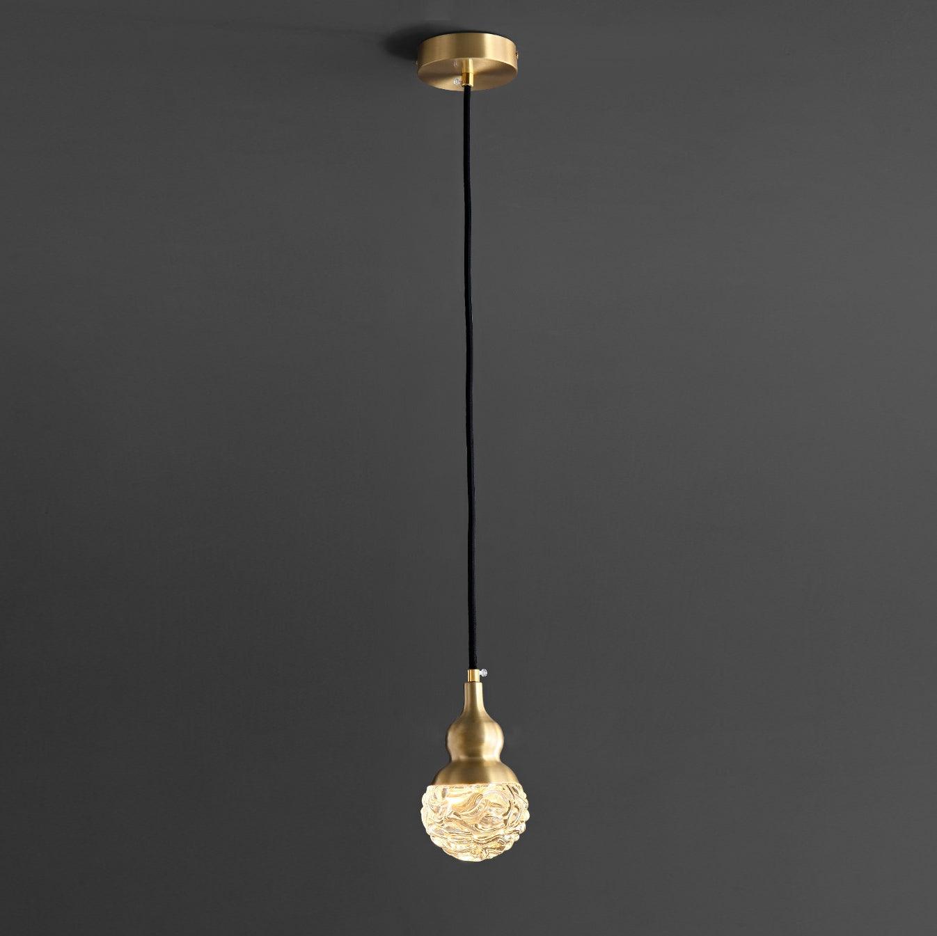Bella Brass Pendant Light - Vintage Industrial Ceiling Fixture for Kitchen Island, Dining Room & Bedroom Lighting | Dimmable Hanging Light with Edison Bulb