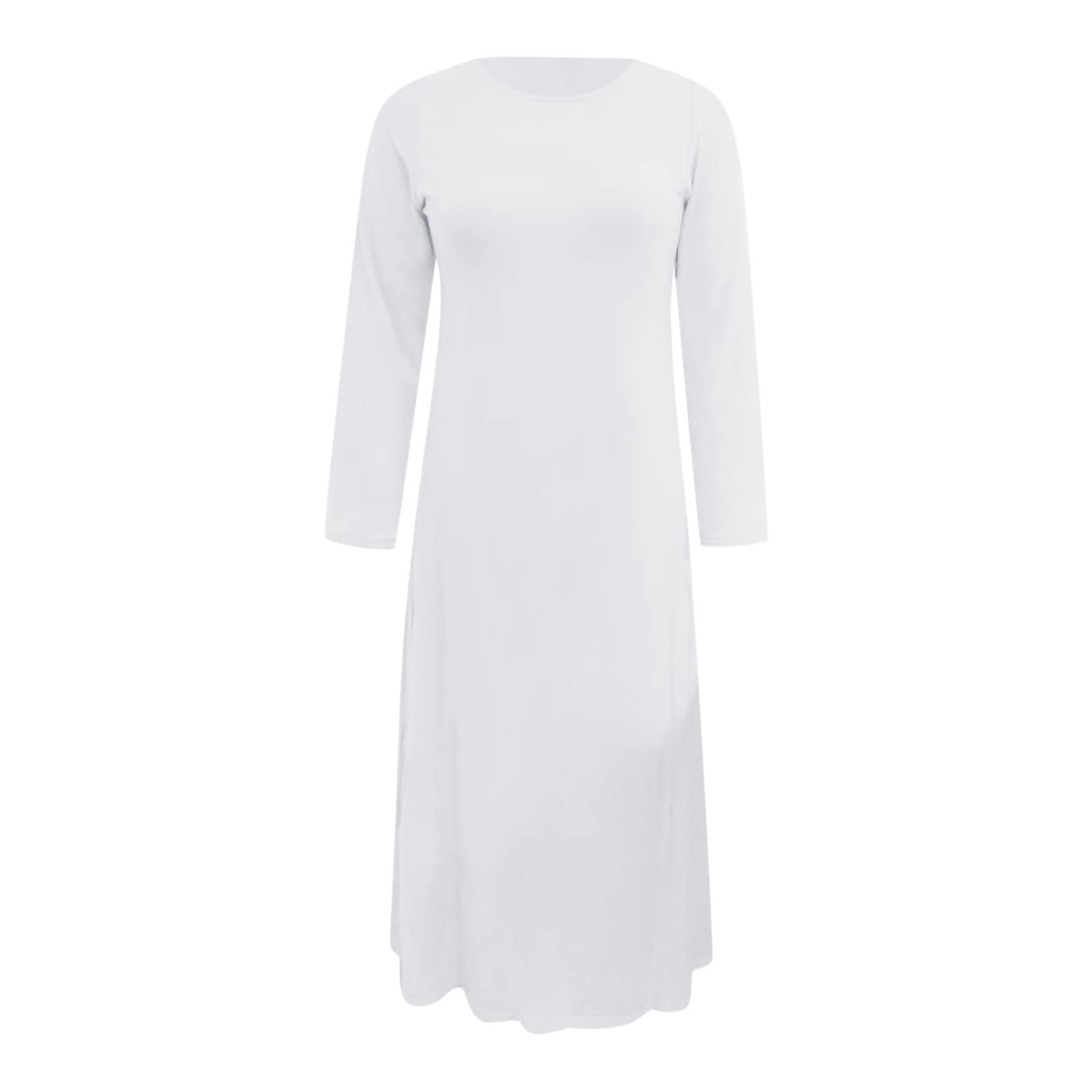 Long Sleeve Solid Color Abaya Dress for Women - Modest Islamic Casual Wear - Perfect for Prayer, Daily Wear & Special Occasions