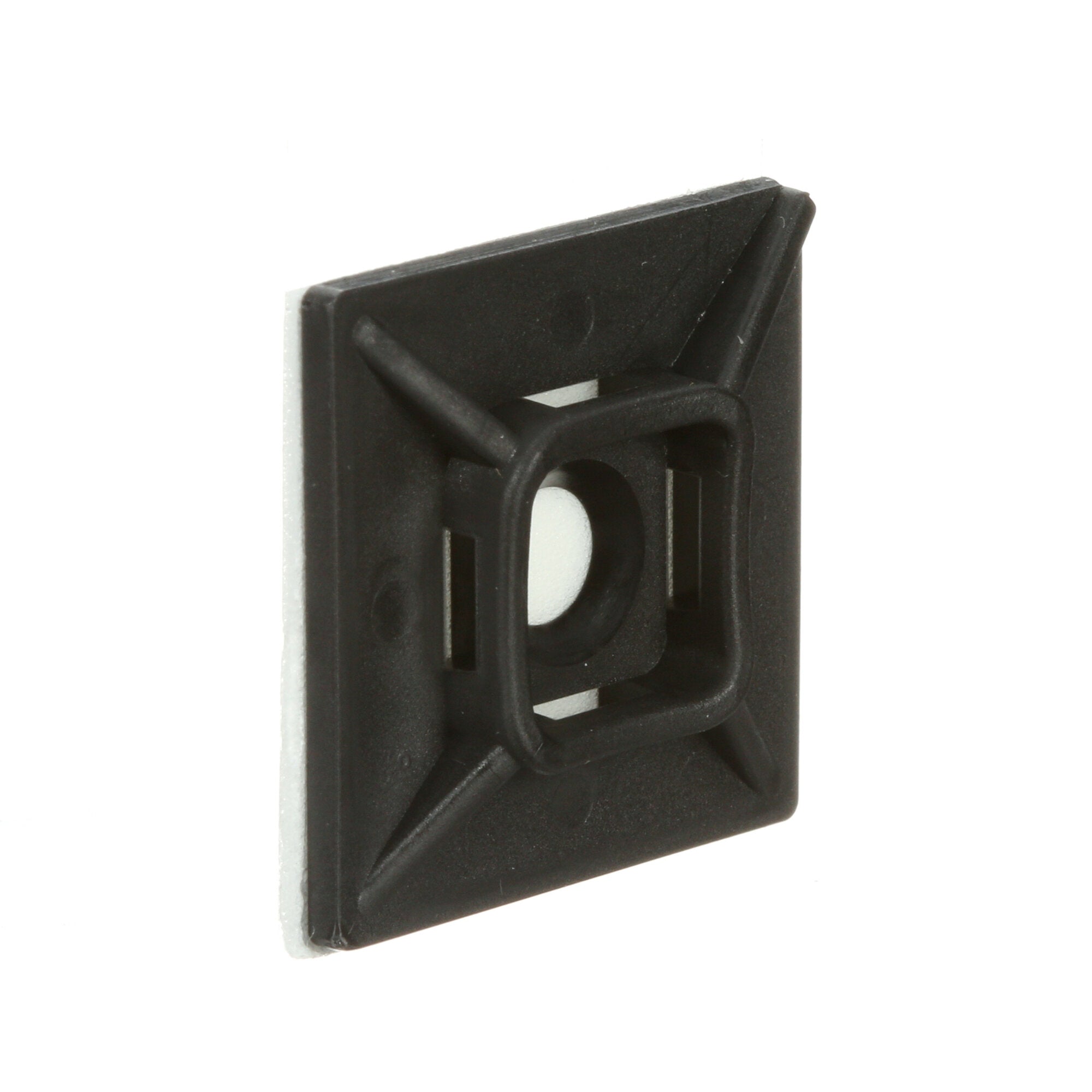 3M CTB1X1BKA C Black 4-Way Adhesive Cable Tie Mounting Base - Heavy Duty Organizer for Wires, Cables & Hoses - Perfect for Home, Office & Workshop Organization
