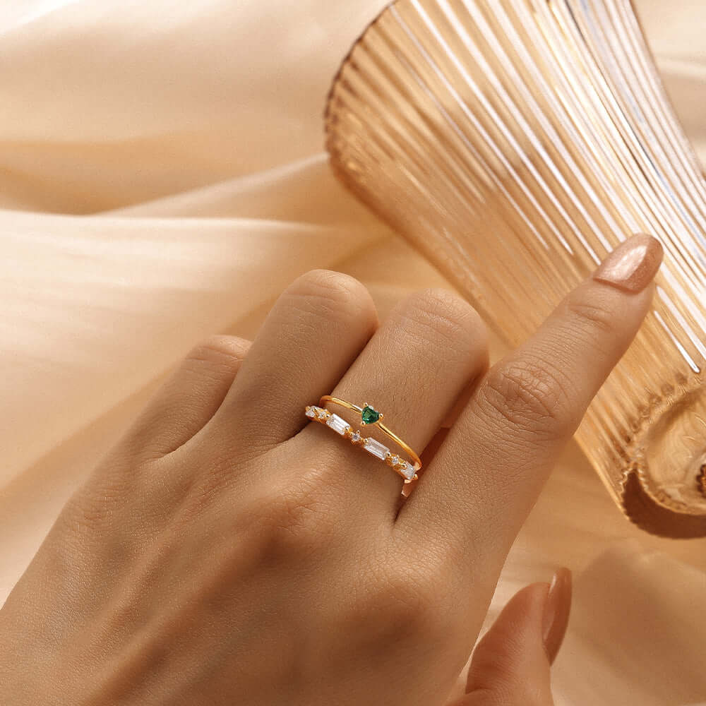 Love Heart Bow Stackable Ring | R515 | Elegant & Dainty Jewelry for Women | Perfect for Valentine's Day, Anniversary & Everyday Wear