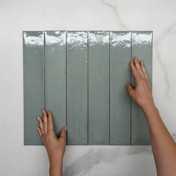 Aqua Theo Subway Tile 75x400mm Italian Porcelain Wall & Backsplash Tile - Perfect for Kitchen, Bathroom, and Shower Renovations