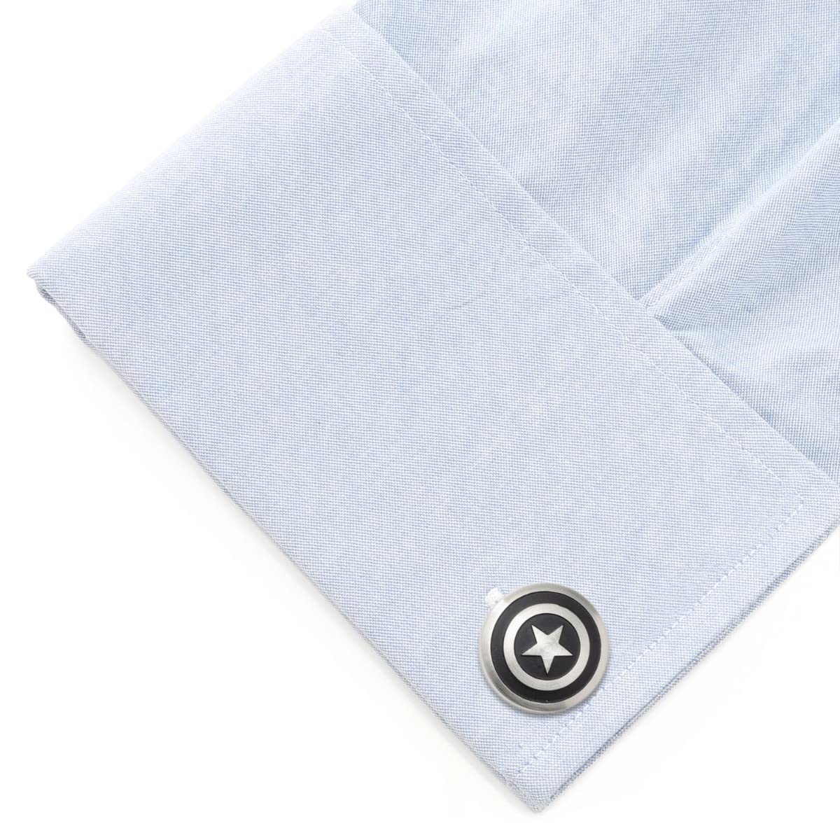 Captain America Shield Stainless Steel Cufflinks for Men - Marvel Avengers Superhero Gift for Wedding, Business & Formal Occasions