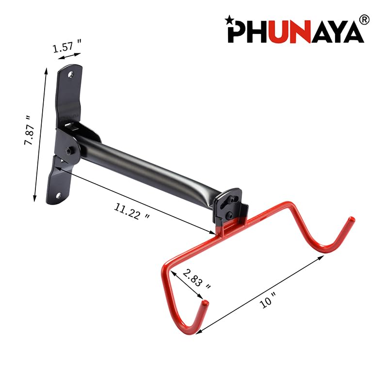 Heavy Duty Wall Mount Bike Rack - 2 Pack Foldable Adjustable Angle Bicycle Hanger with Rubber Protection for Garage Storage & Organization | Perfect for Small Spaces, Apartment Living & Cycling Enthusiasts