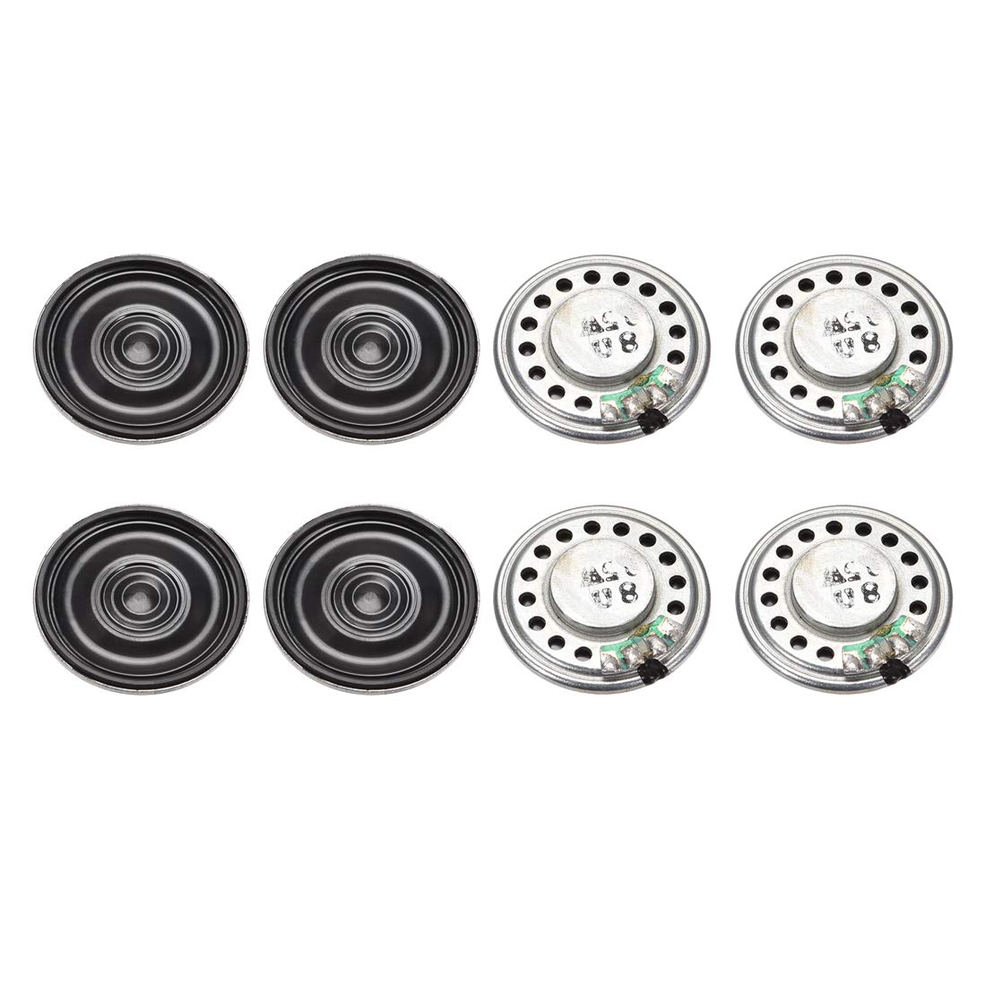 uxcell 0.5W 8 Ohm DIY Magnetic Speaker 28mm Round Replacement Loudspeaker - 8 Pack for Audio Projects, Guitar Amps, and Electronics Repair