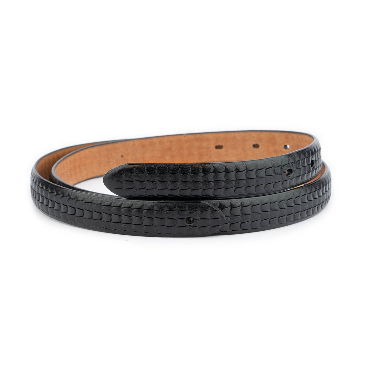 Ferragamo Women's Black Embossed Thin Leather Belt Strap Replacement - Elegant Buckle Accessory for Office, Party & Everyday Fashion