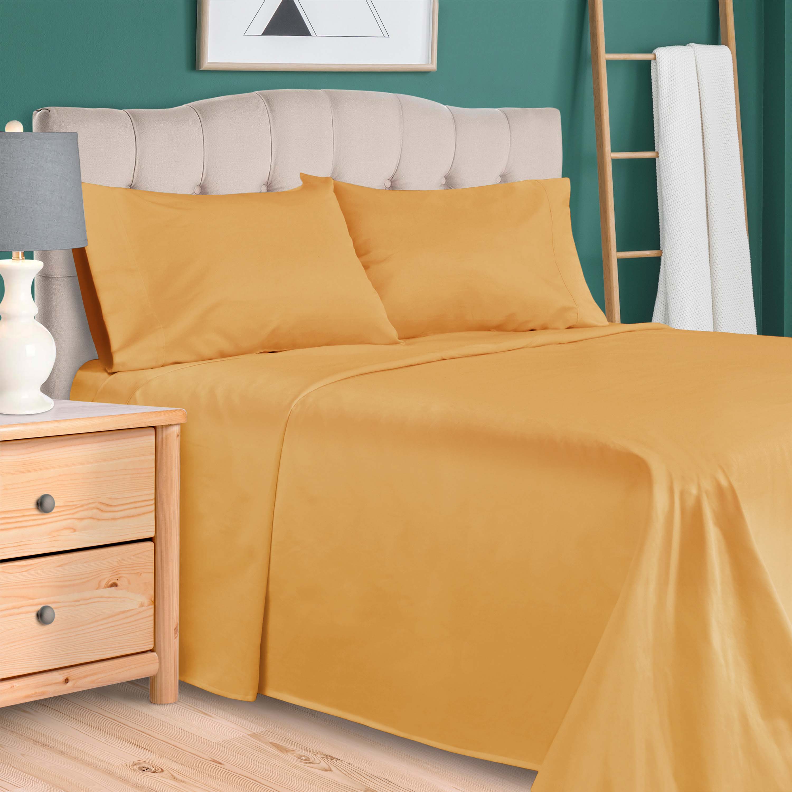 Premium 100% Egyptian Cotton 300 Thread Count Bed Sheet Set - Queen Size, Soft & Breathable for All-Season Comfort - Perfect for Luxury Bedrooms, Hotels, and Guest Rooms