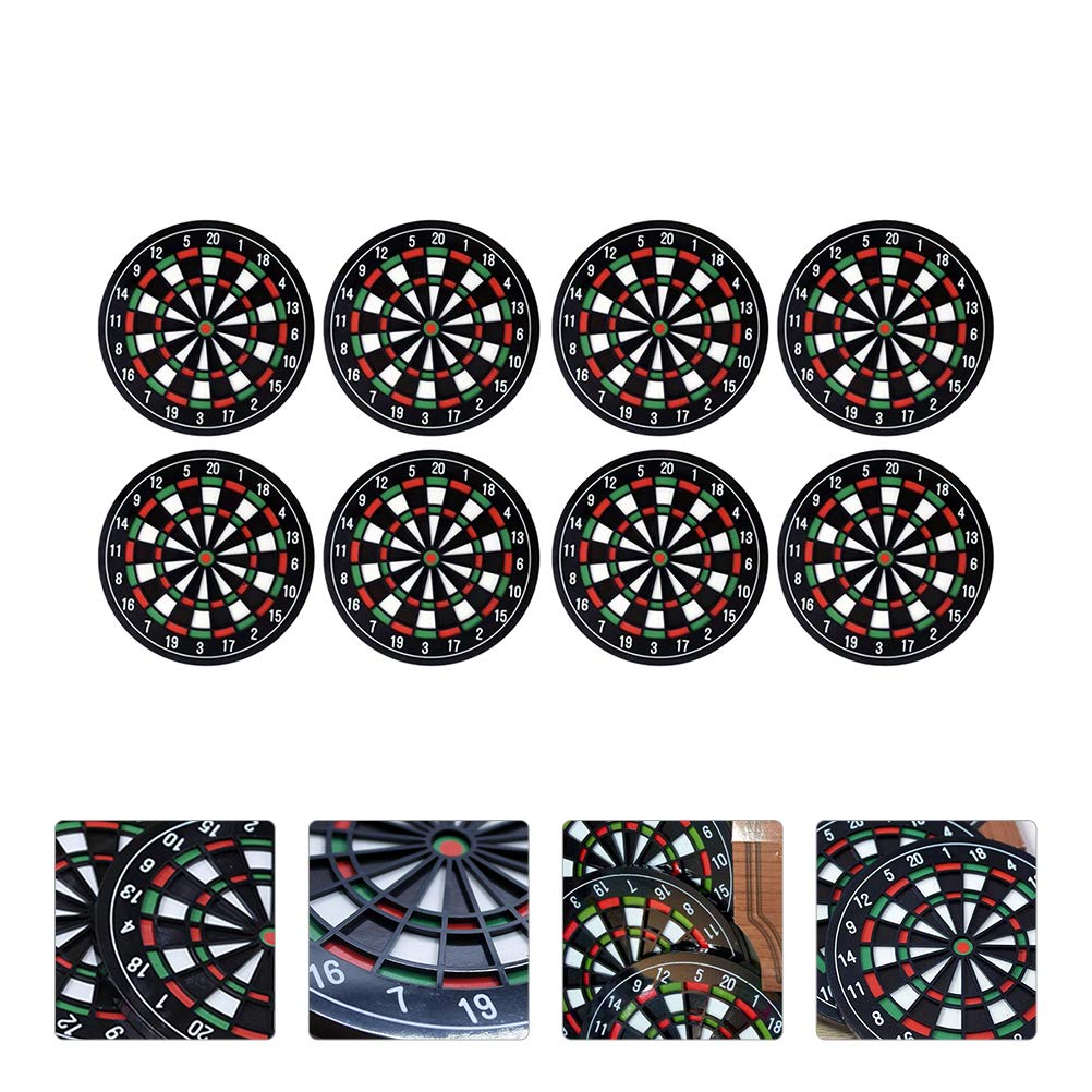 ARTIBETTER 8-Piece Coaster Set - Cork Dartboard Cup Mats, Round Heat-Resistant Drink Coasters for Tea, Coffee & Beverages - Perfect for Home, Office & Pub Use