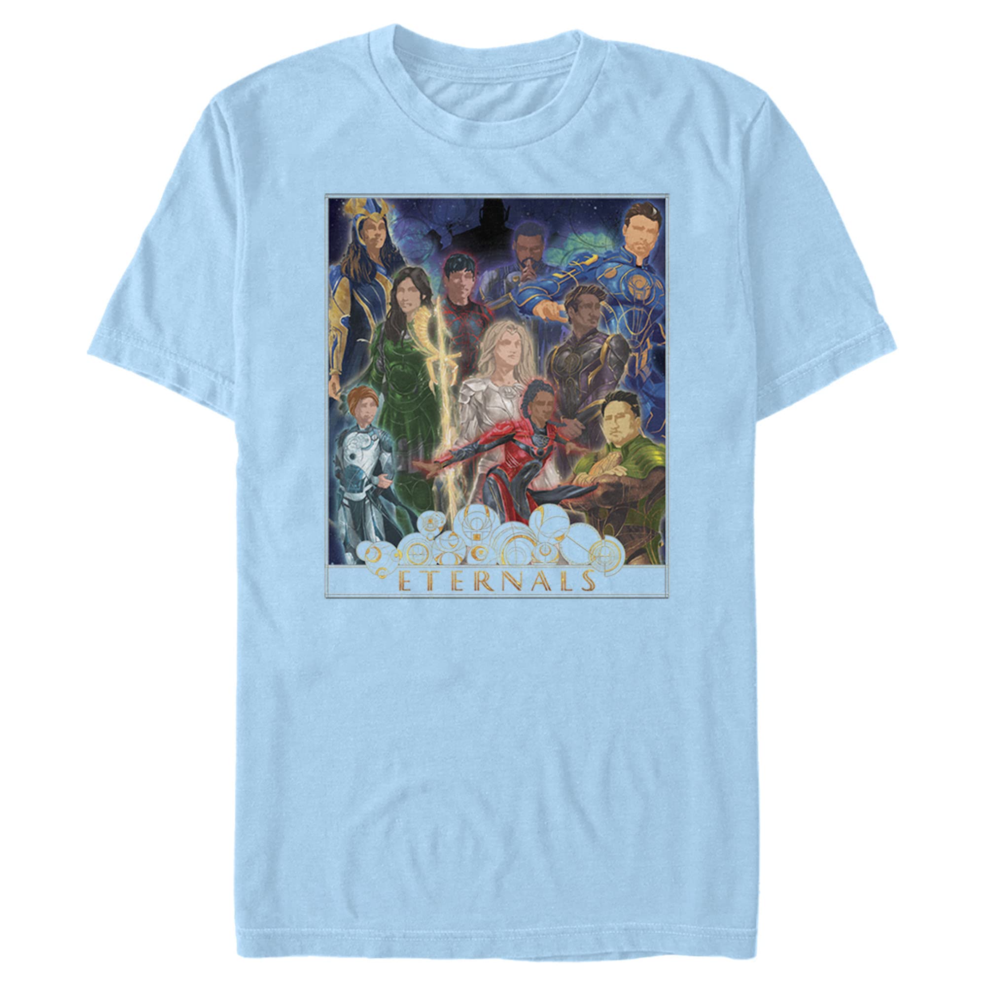 Marvel Eternals Watercolor Graphic T-Shirt for Men - Superhero Movie Merchandise - Perfect for Comic Con, Cosplay & Marvel Fan Gifts