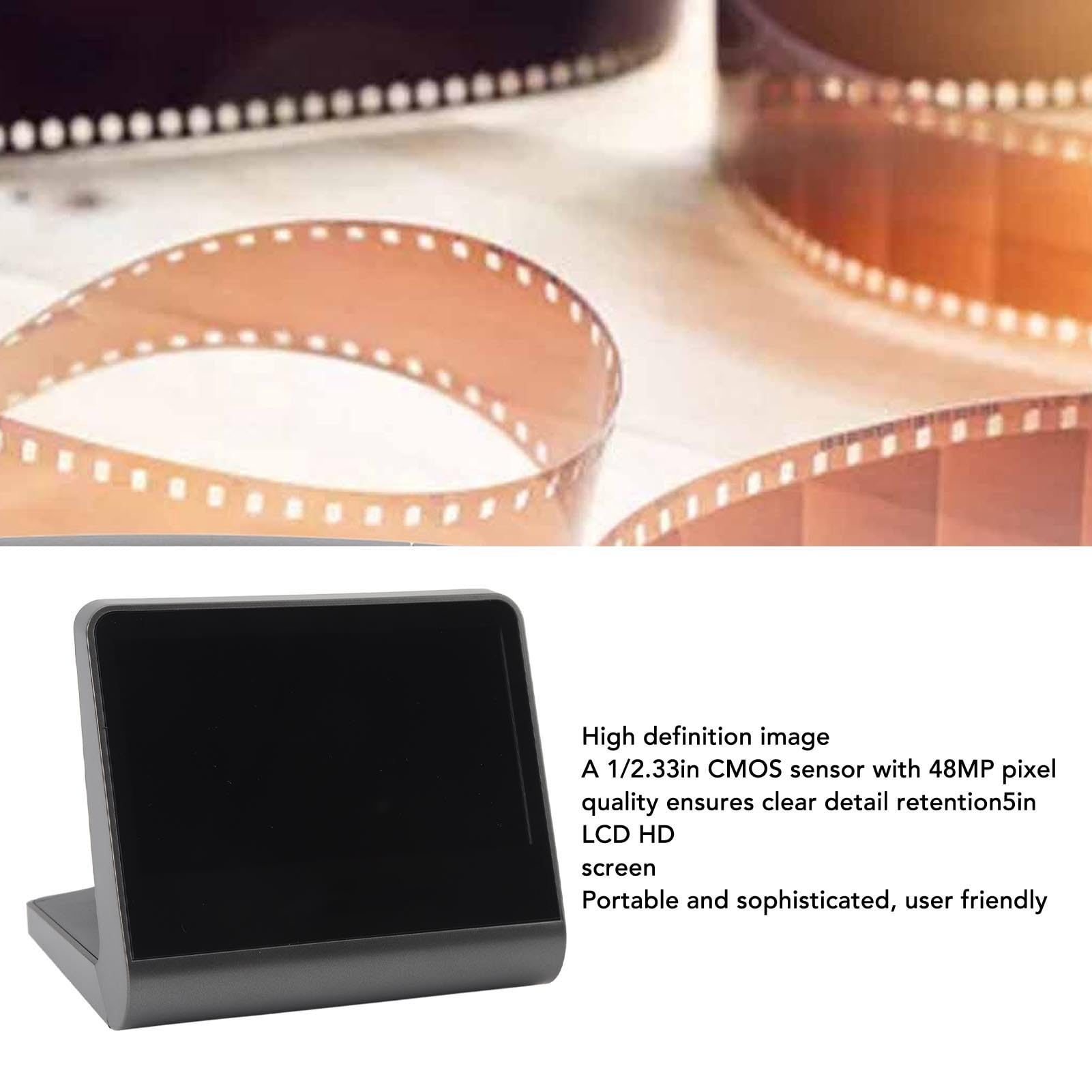 48MP Digital Film & Slide Scanner - Convert 135/126/110/Super8 Films, Negatives & Slides to JPEG Photos with 5