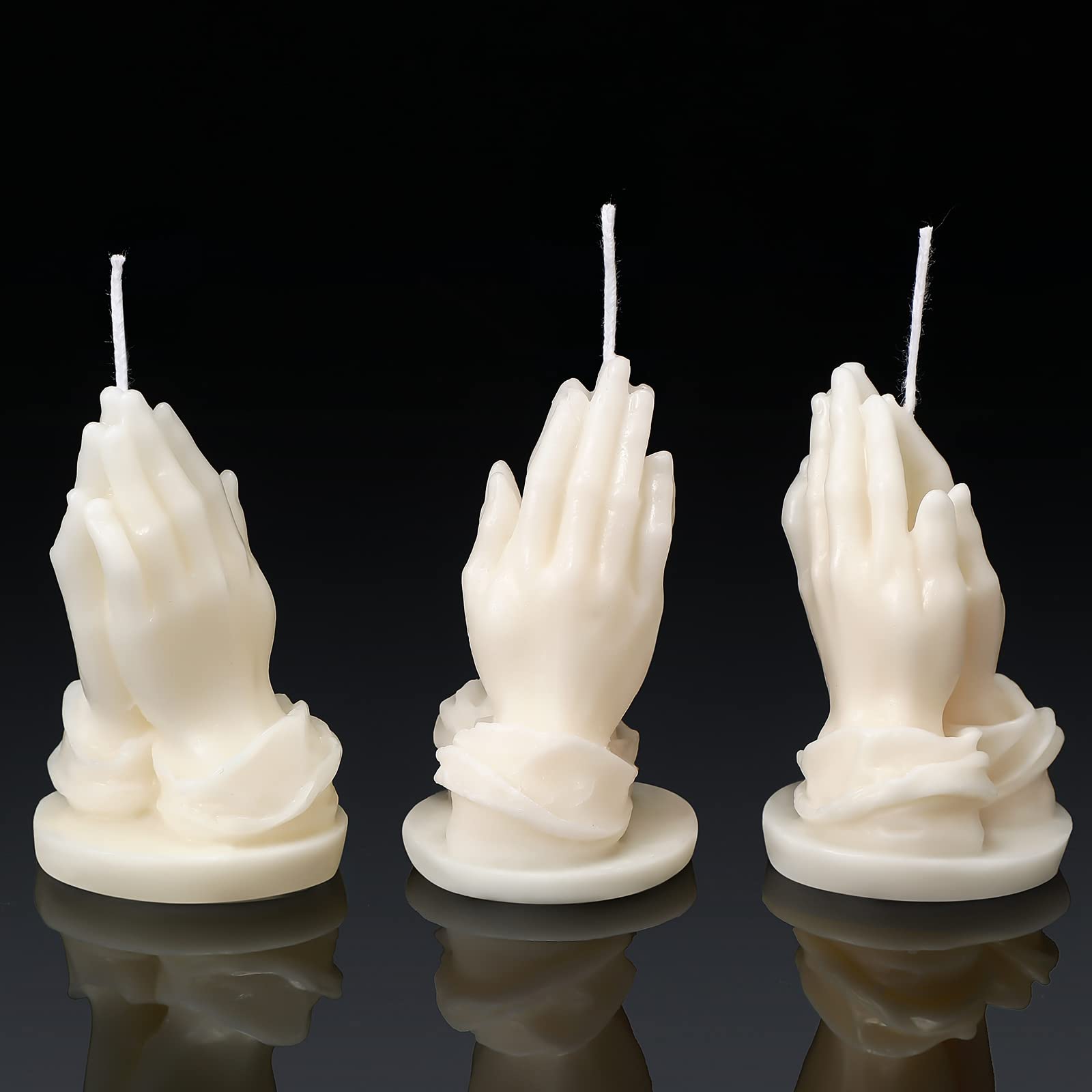 3-Piece Small Decorative Chamomile Scented Prayer Candles - Religious Candles for Wedding, Birthday, Baptism & Christmas Decor - Perfect for Home Altar, Meditation & Spiritual Ceremonies