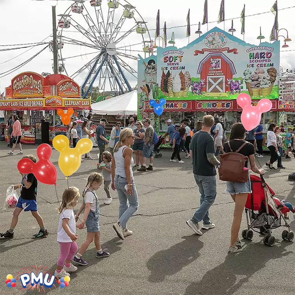 PMU Mouse Head Shaped Balloons 18 Inch - Premium Goldenrod Latex Party Decorations (Pack of 12) - Perfect for Mouse Theme Parties, Birthday Celebrations & Disney Events