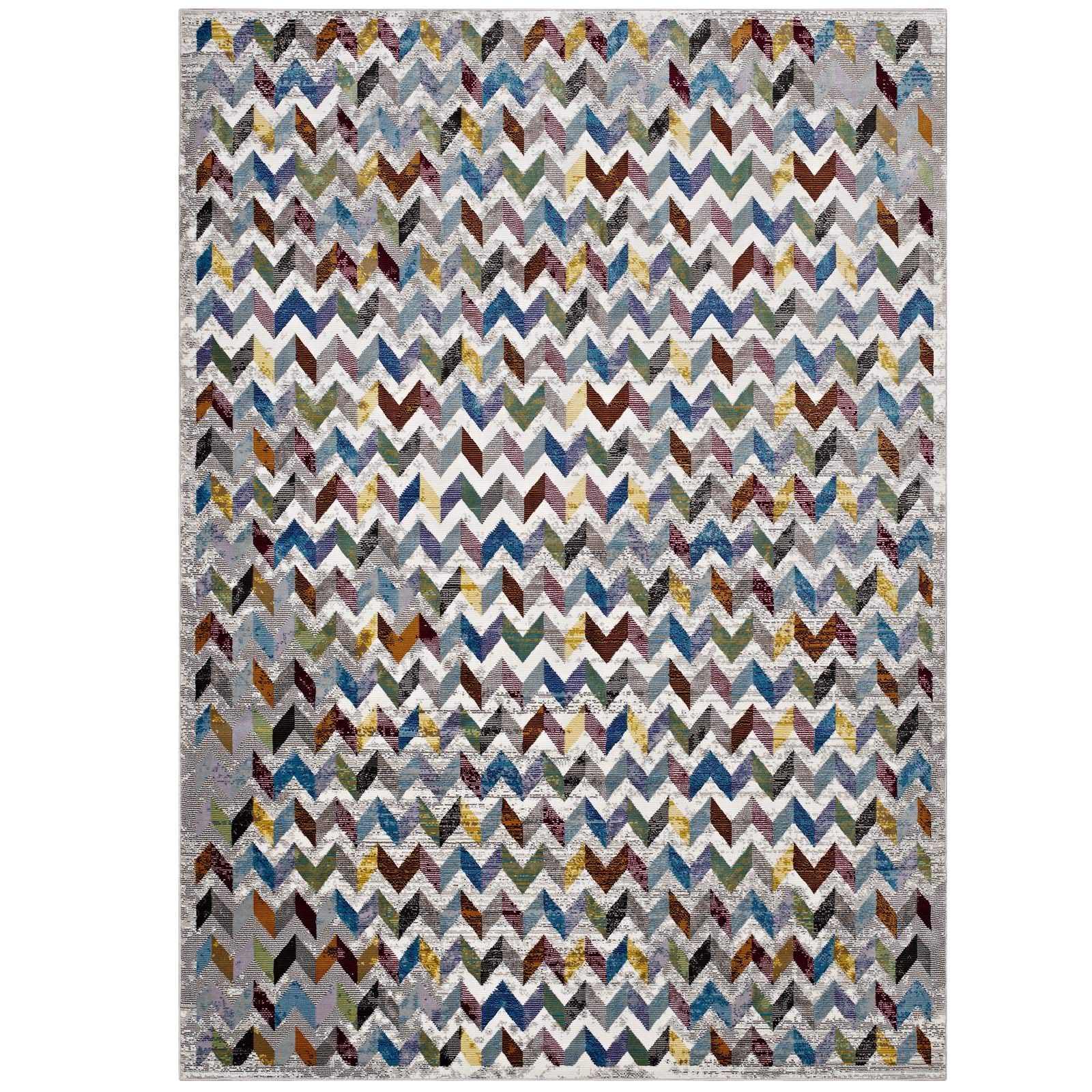 Modern Contemporary Urban Living Room Area Rug - Non-Slip Floor Carpet Runner for Lounge, Bedroom & Hallway - Soft Fabric with Vibrant Multi-Color Design - Perfect for Home Decor, Apartment Living & Office Spaces