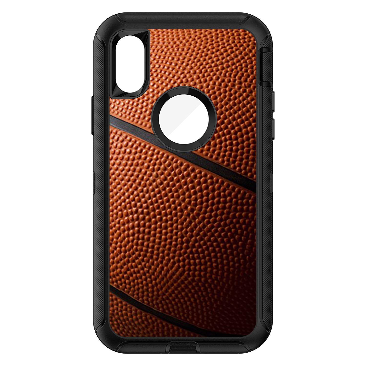 Custom iPhone X/XS Skin for OtterBox Defender - Basketball Design for Fans