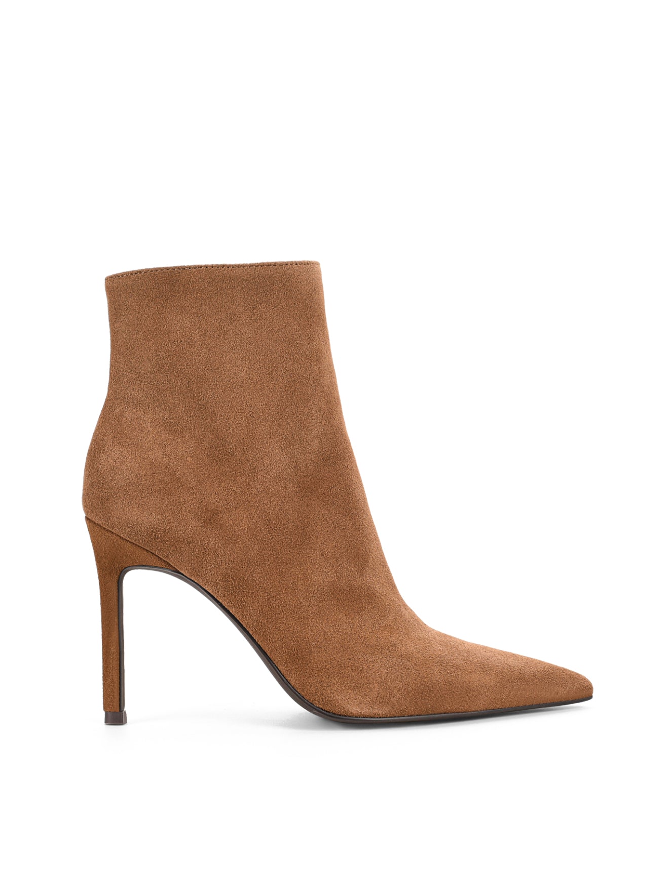Townes Stiletto Ankle Boots for Women - Tobacco Brown Suede Heeled Booties, Fashionable Pointed Toe Boots for Night Out, Party & Office Wear