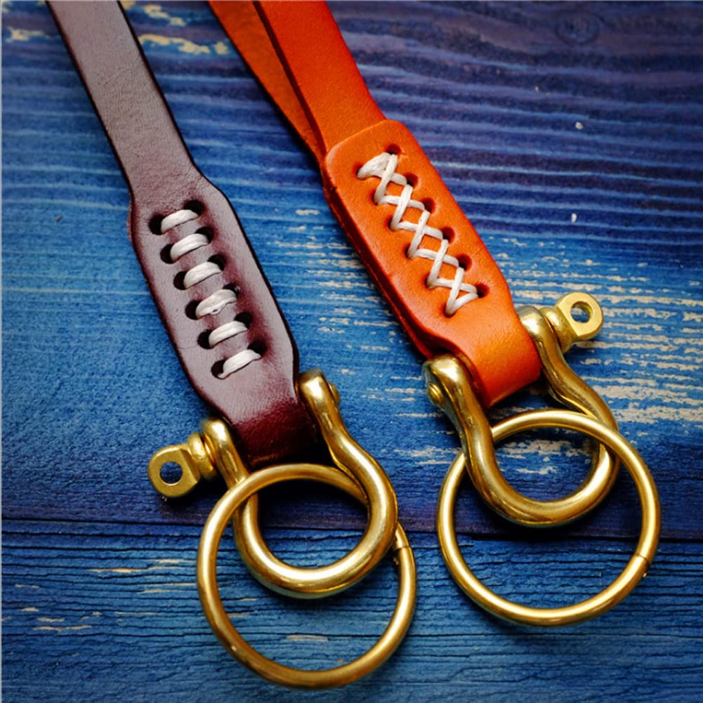 Premium Genuine Leather Keychain - Handcrafted Top Grain Cowhide Pendant Keychain for Car Keys, House Keys & Key Ropes (1 Pack) - Durable & Stylish Gift for Men & Women, Perfect for Everyday Use, Travel & Organization