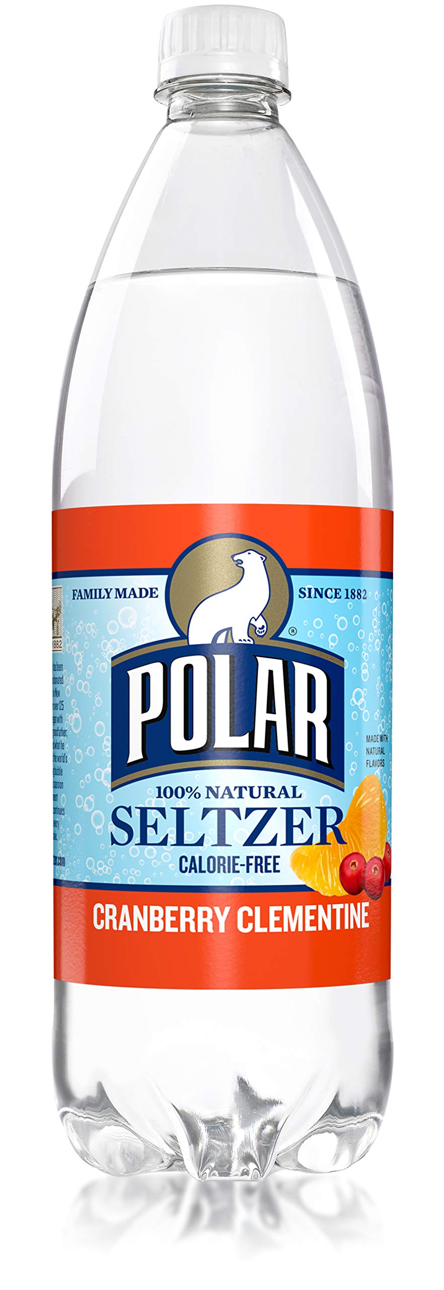 Polar Seltzer Cranberry Clementine Sparkling Water - 12 Pack (33.8 Fl Oz Each) | Refreshing Zero Calorie Beverage for Parties, Office & Healthy Lifestyle