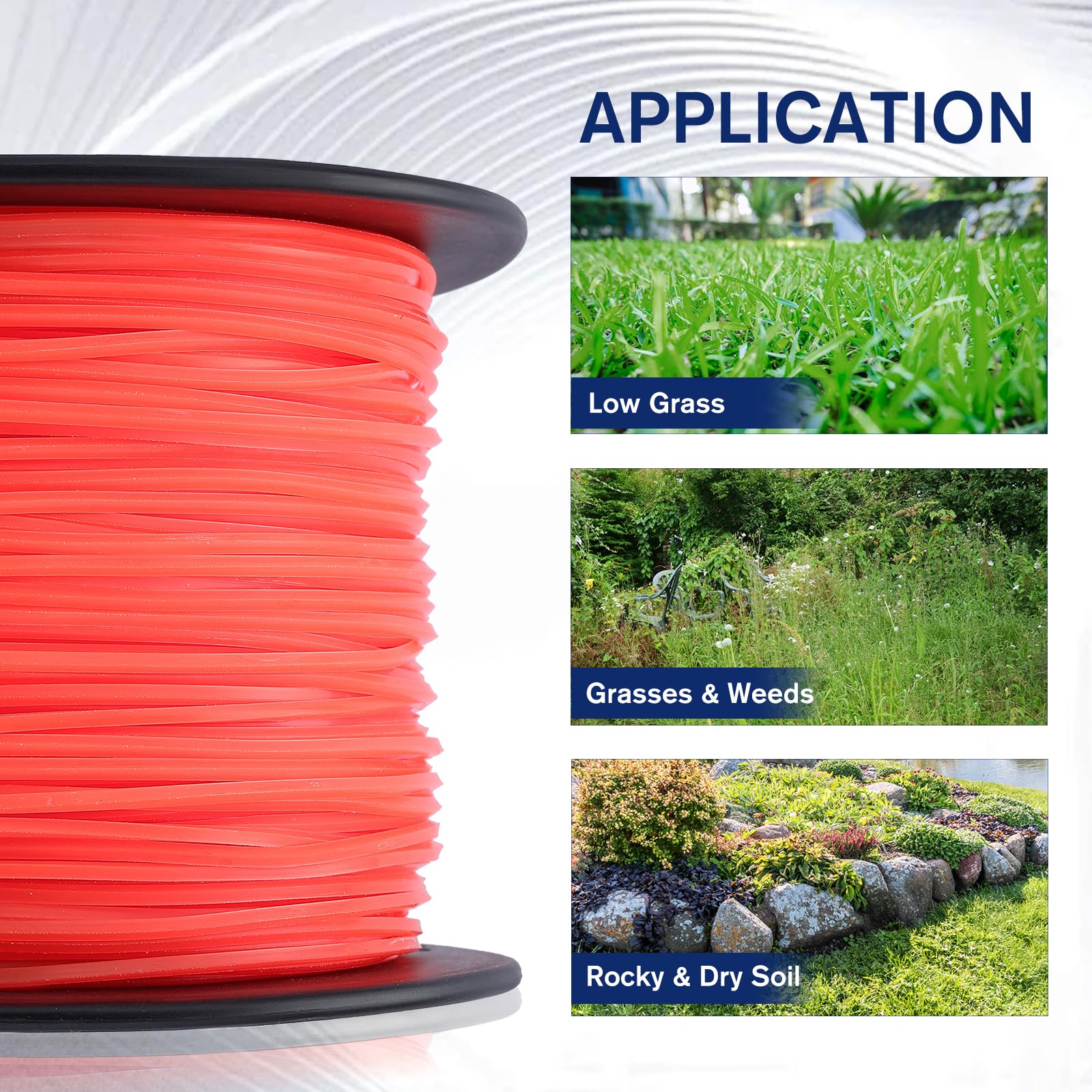 Powtol Magnum Gatorline .095-Inch Square Trimmer Line - 3lbs Spool for Husqvarna, Ryobi, Echo & Stihl Weed Eaters - Durable Grass Trimming String for Professional Landscaping & Yard Maintenance