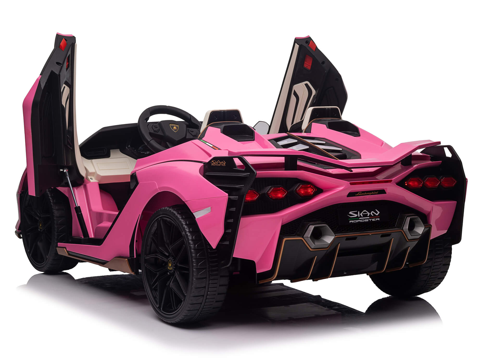 24V Lamborghini Sian Kids Electric Ride-On Car with Parent Remote Control - Pink 2-Seater Battery-Powered Toy Vehicle for Boys & Girls | Outdoor Play, Birthday Gifts, Backyard Fun